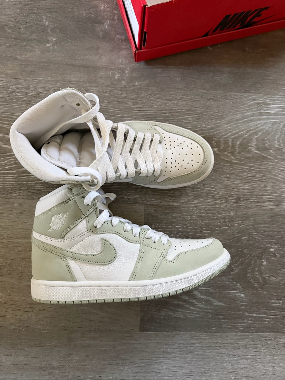 Nike Women’s Air Jordan 1 Mid - White & Sage Green